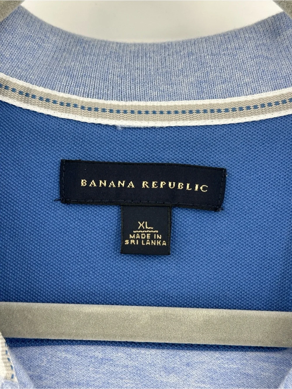 Banana Republic Blue Crystal Polo Shirt